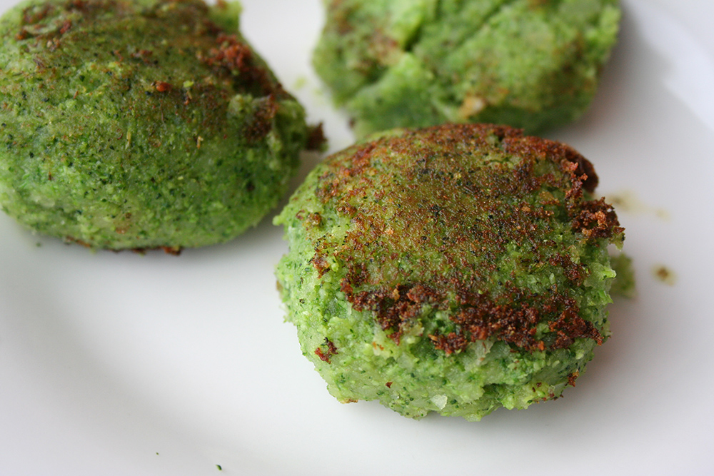 Patties from broccoli tot dough
