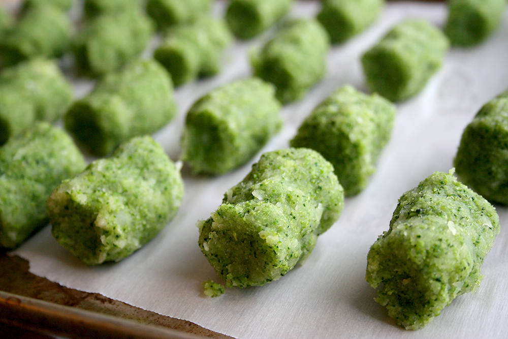 Formed but unbaked tots