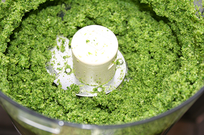 Broccoli in food processor