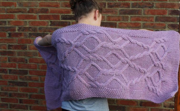 Clodah Cabled Wrap Knitting Pattern