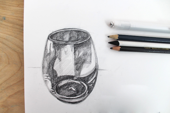 drawing of a wine glass