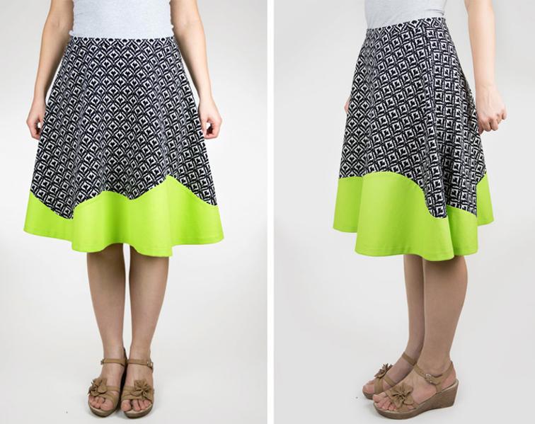 Half-Circle Skirt with Wavy Hem