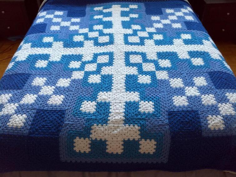 join as you go granny square blanket