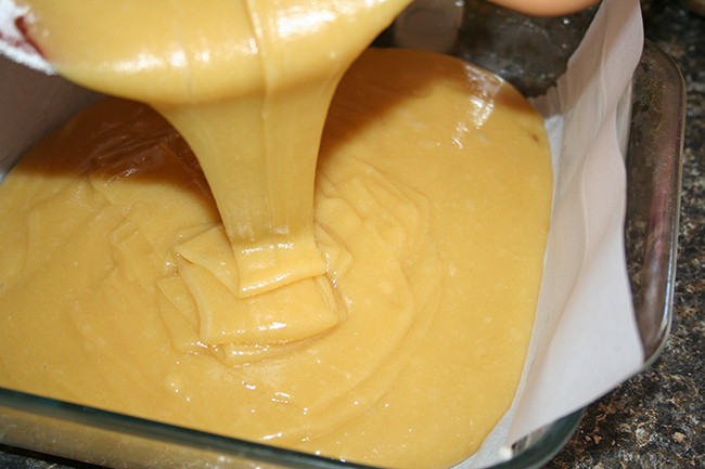 Batter into the pan