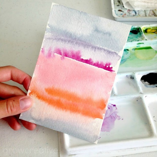Purple, Pink and Orange Abstract Watercolor via Grow Creative Blog