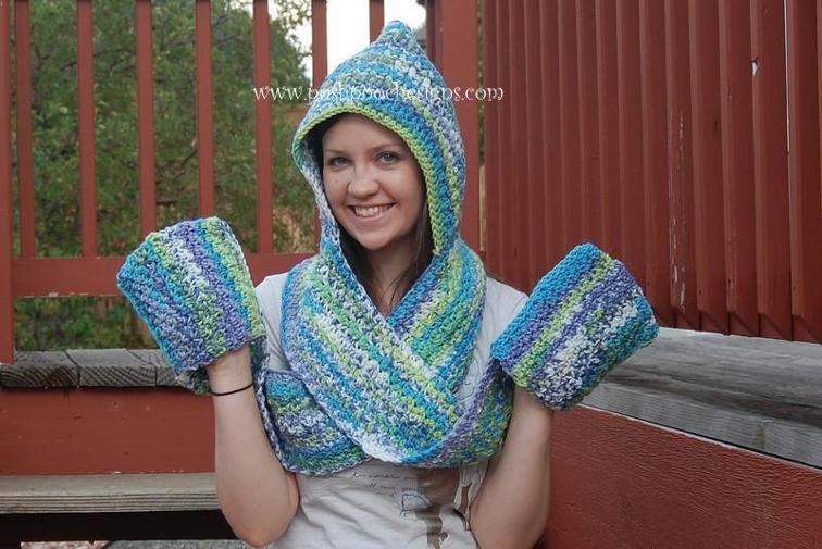 Scoodie Hooded Scarf Crochet Pattern