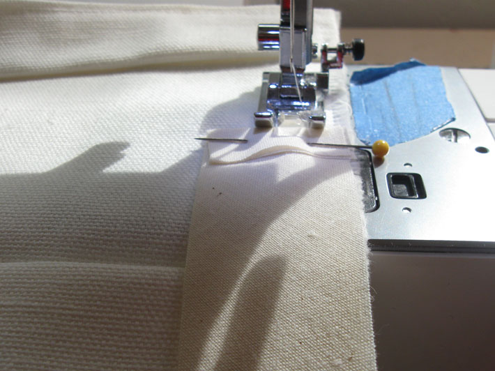 stitch bias to bag