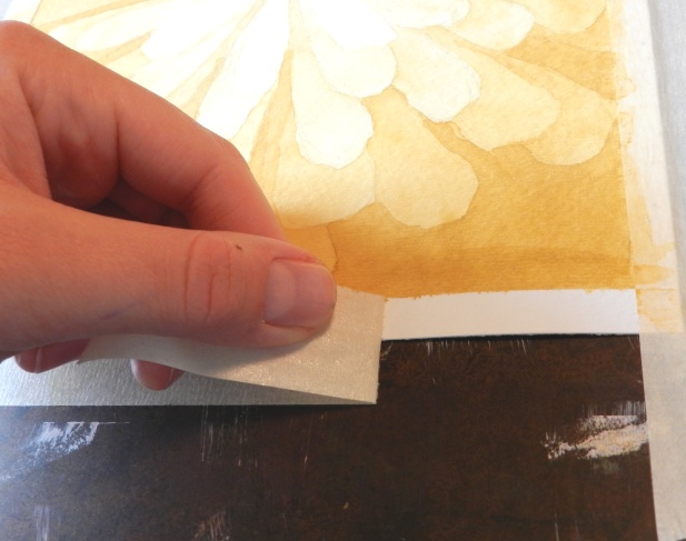 Taping a Watercolor Painting