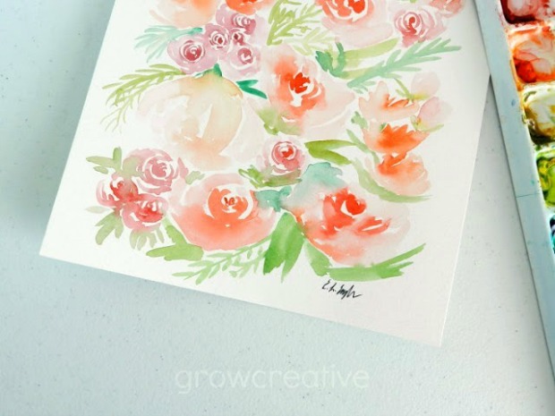 Peach Flowers Painting