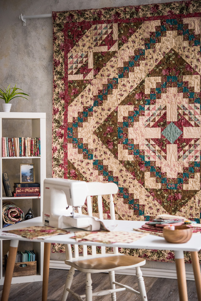 FLower Basket Quilt in Sewing Studio