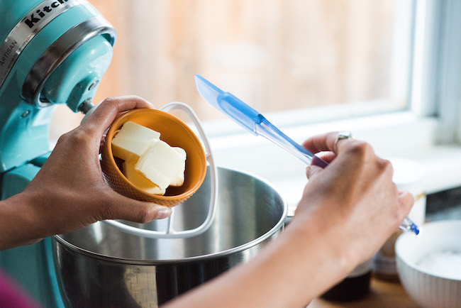 Putting Butter in Stand Mixer