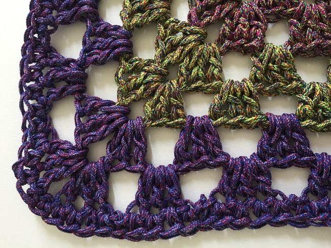 crochet granny rectangle rug with sc edge