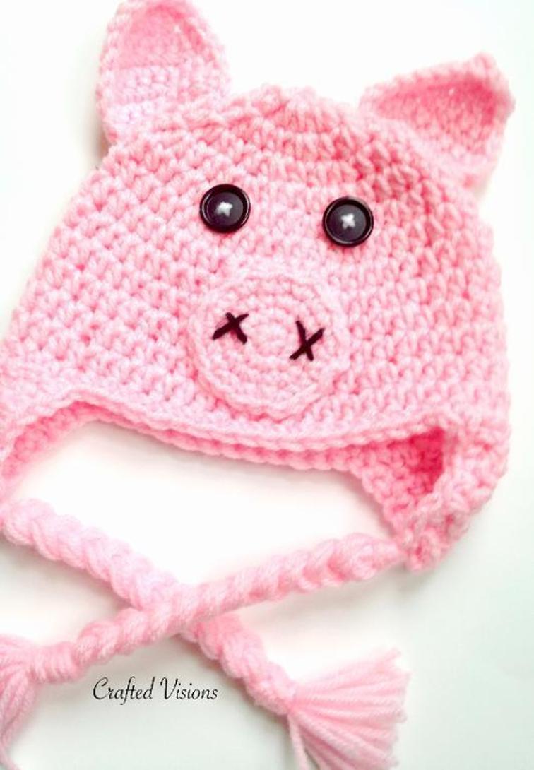 Crochet Pig Hat Pattern