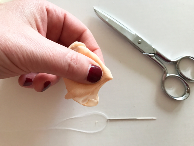 Sewing Base of Fabric Flowers