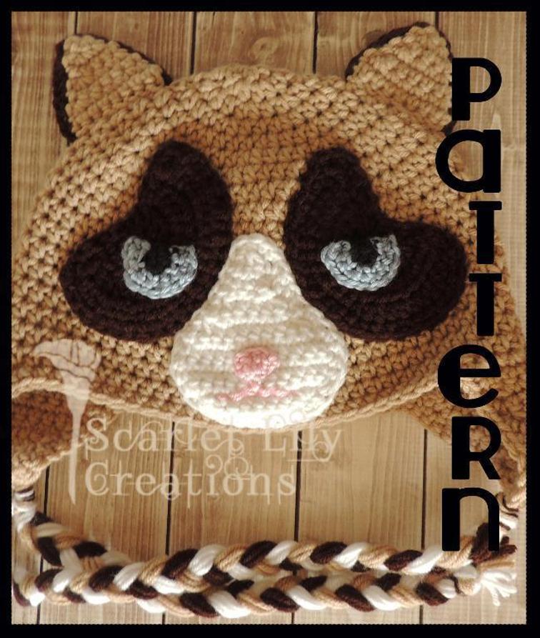 Grumpy Kitty Crochet Hat