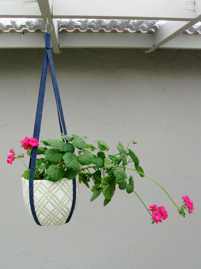 hanging plant holder vertical view