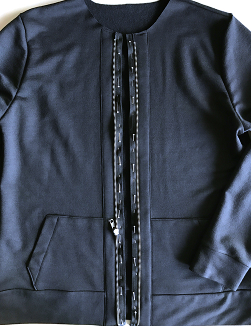sewing zipper on a hoodie