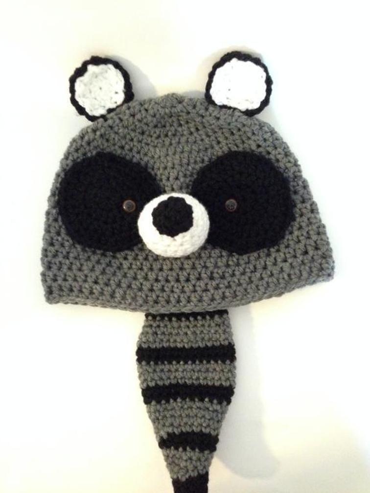 Little Bandit Raccoon Crochet Hat