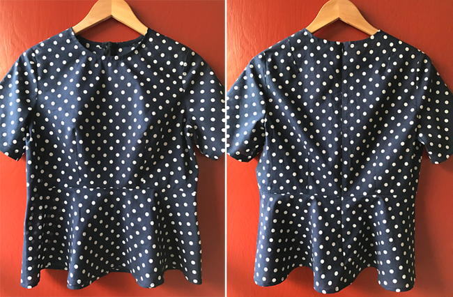 Finished DIY Peplum Top