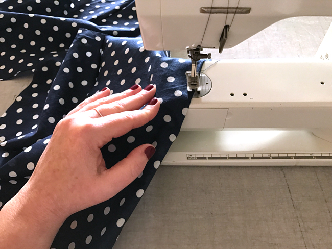 Sewing polka dot fabric