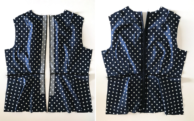 Zipper on Peplum top