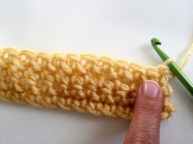 insert hook into second single crochet stitch