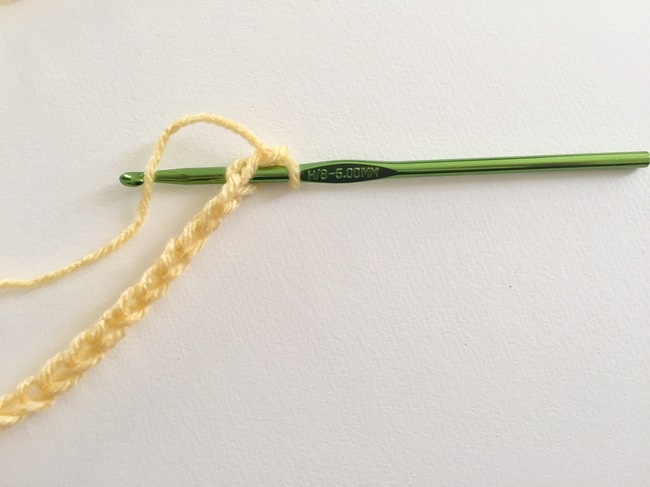 insert crochet hook into second chain from hook