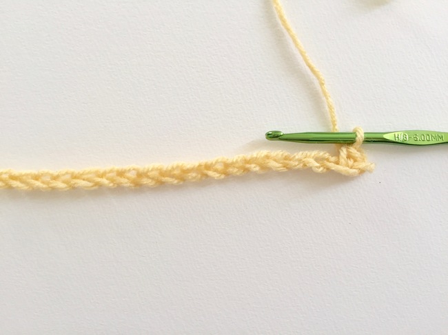single crochet stitch in starting chain