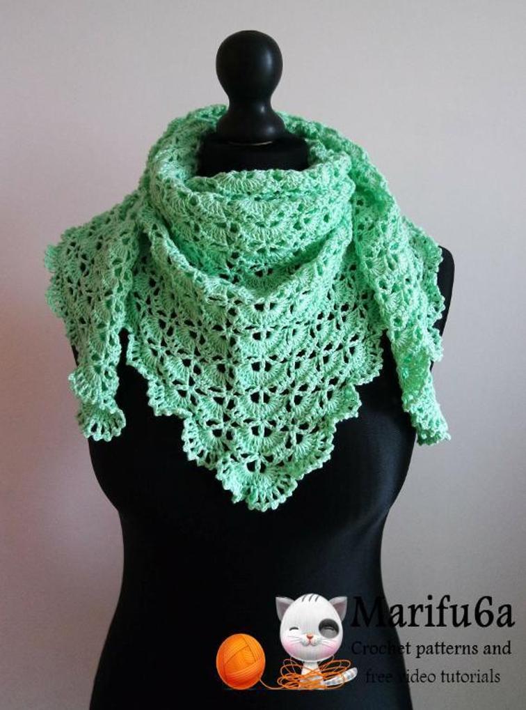 spring crochet triangle shawl