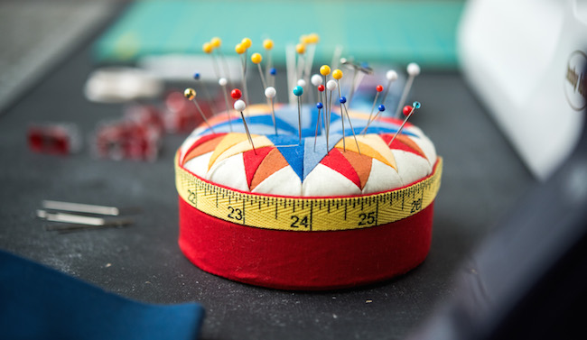 Sewing Pins in a Pin Cushion