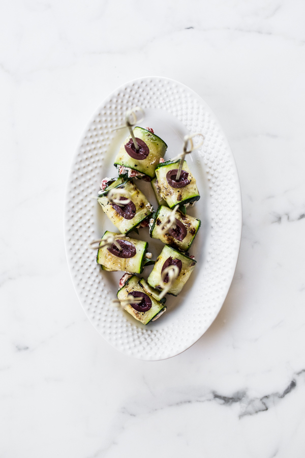 Roll-ups with grilled zucchini