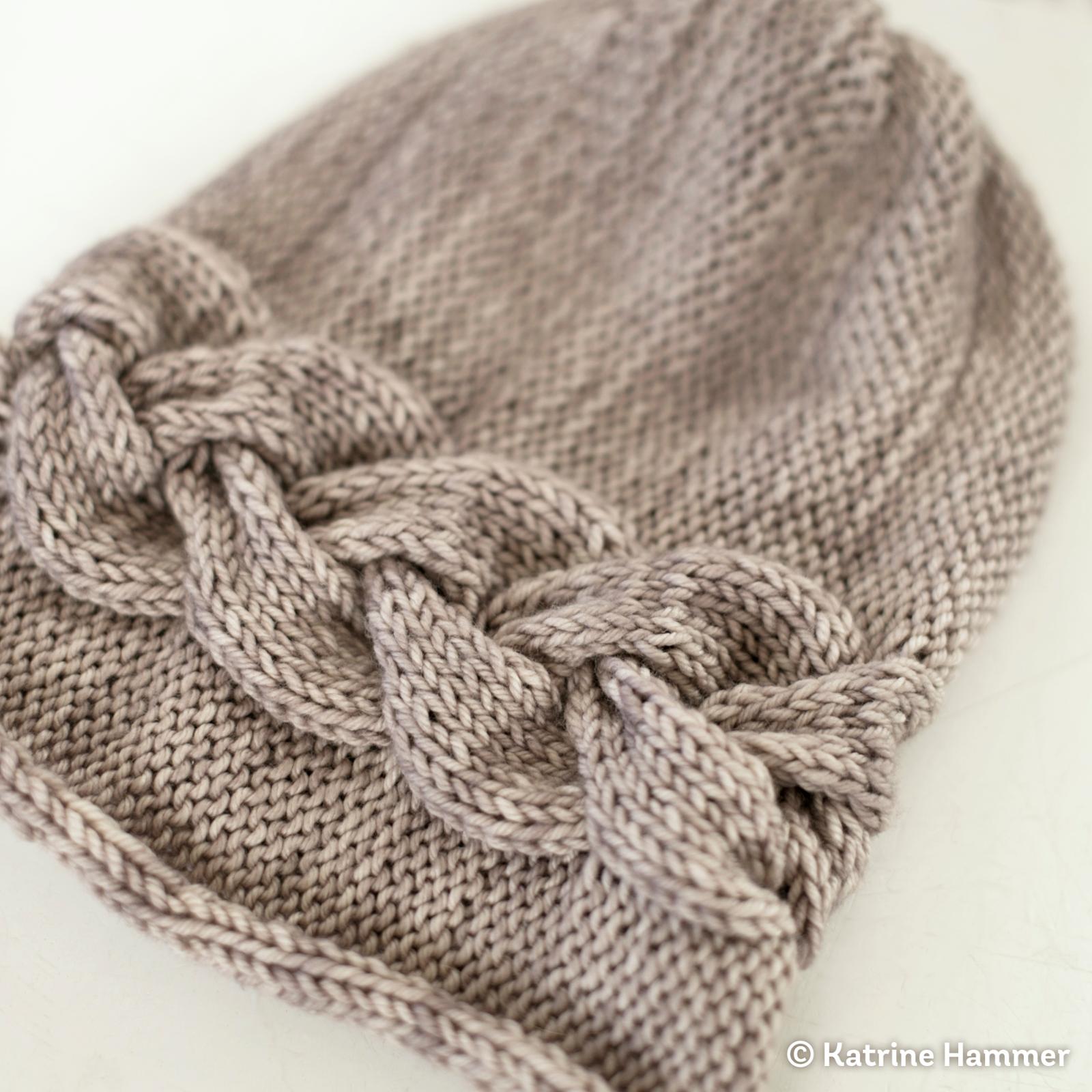 Sideways Braid Beanie Knitting Pattern