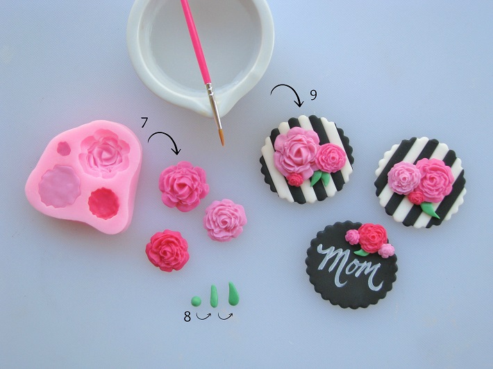 Mother's Day floral cupcake toppers 3