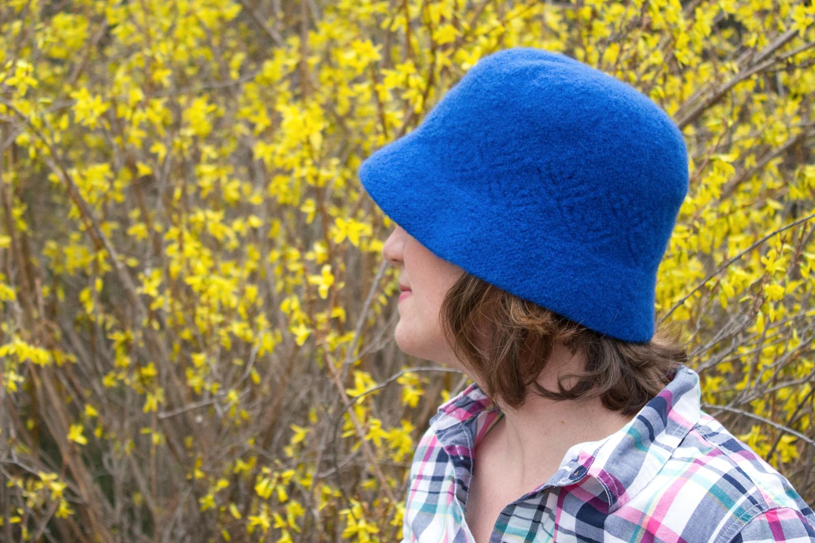 Blue Felted Cloche