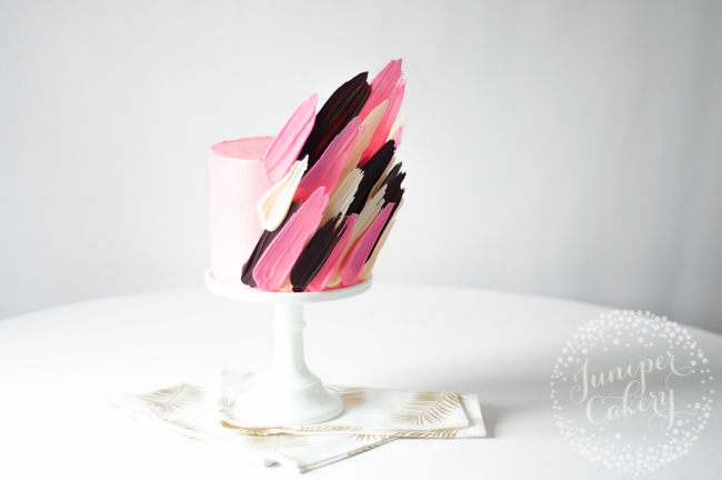 Easy brushstroke cake tutorial