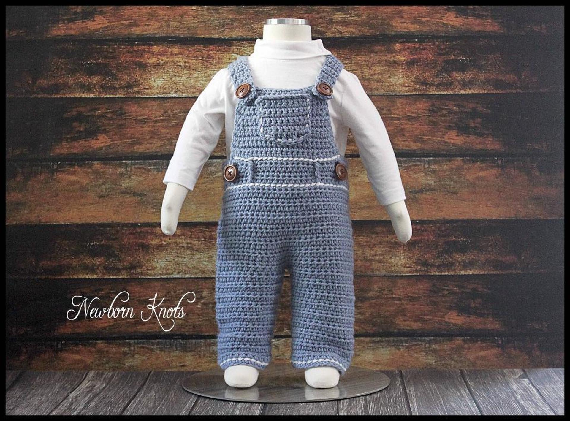 denim baby overalls crochet pattern