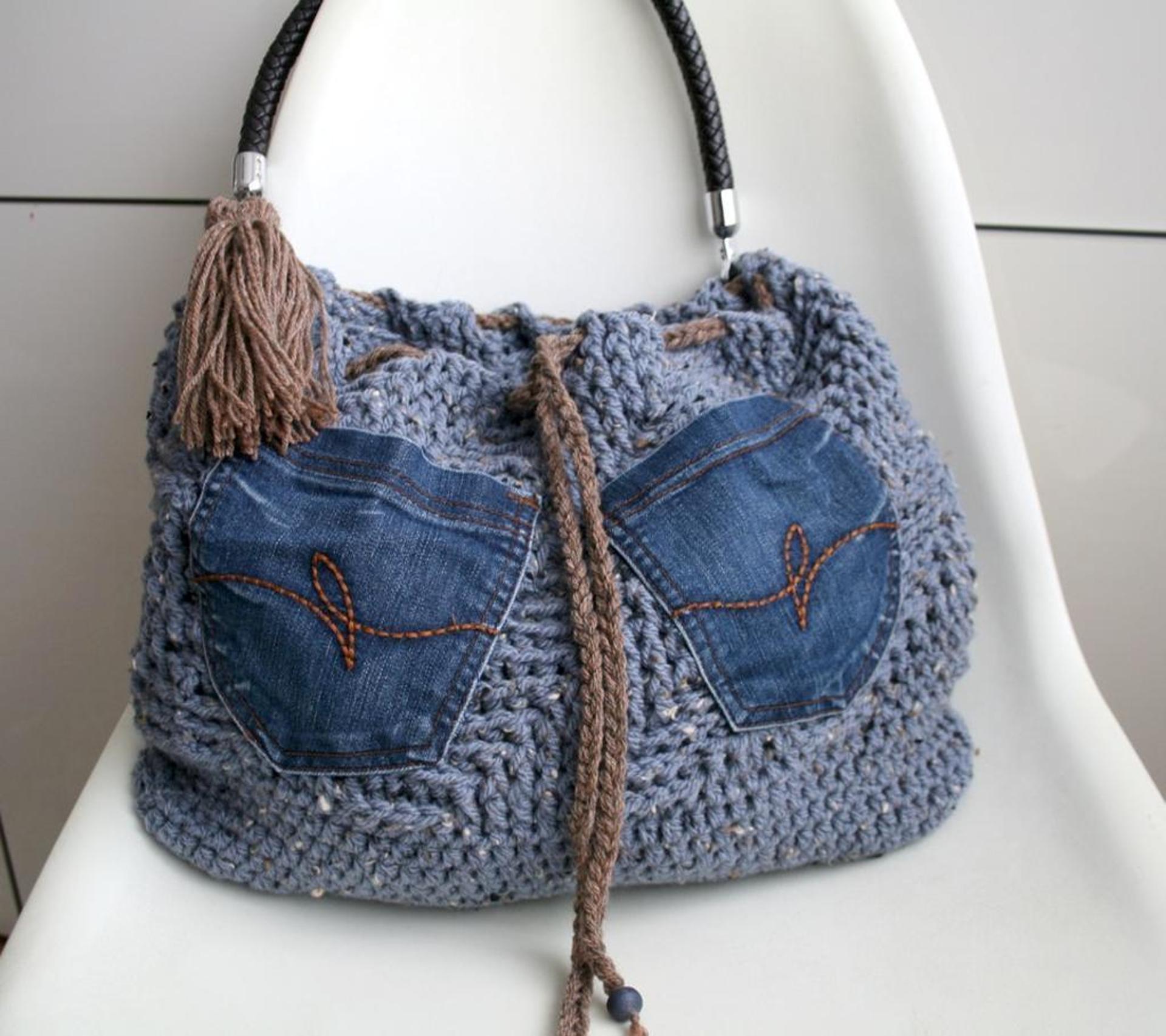 denim upcycled bag crochet pattern