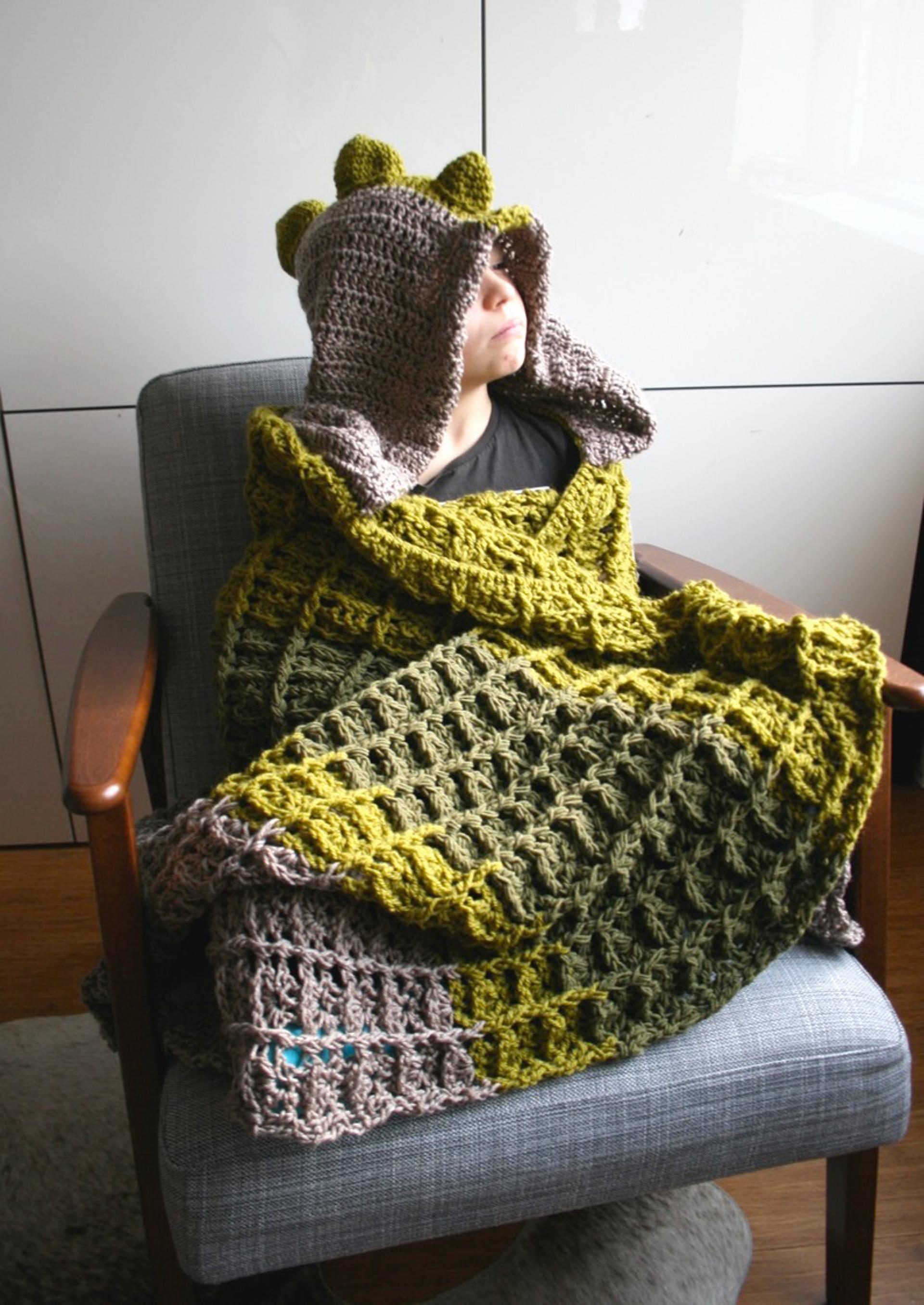 dinosaur hooded blanket crochet pattern