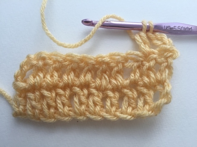 how to double crochet, step 7