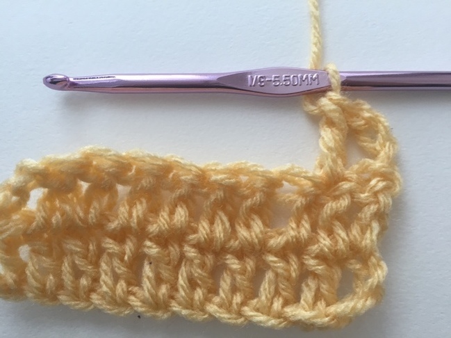 how to double crochet, step 8