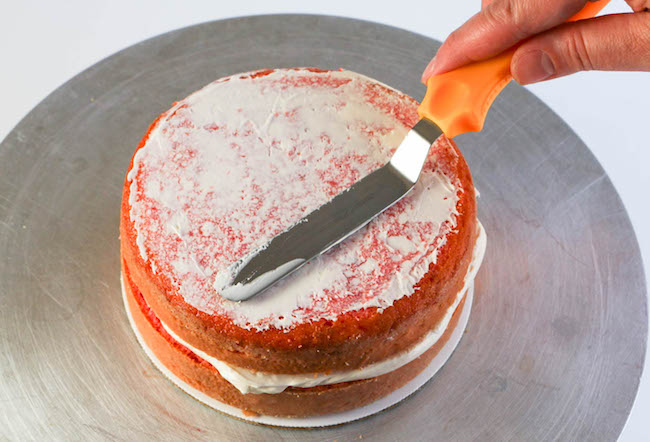Spreading a Thin Layer of Buttercream