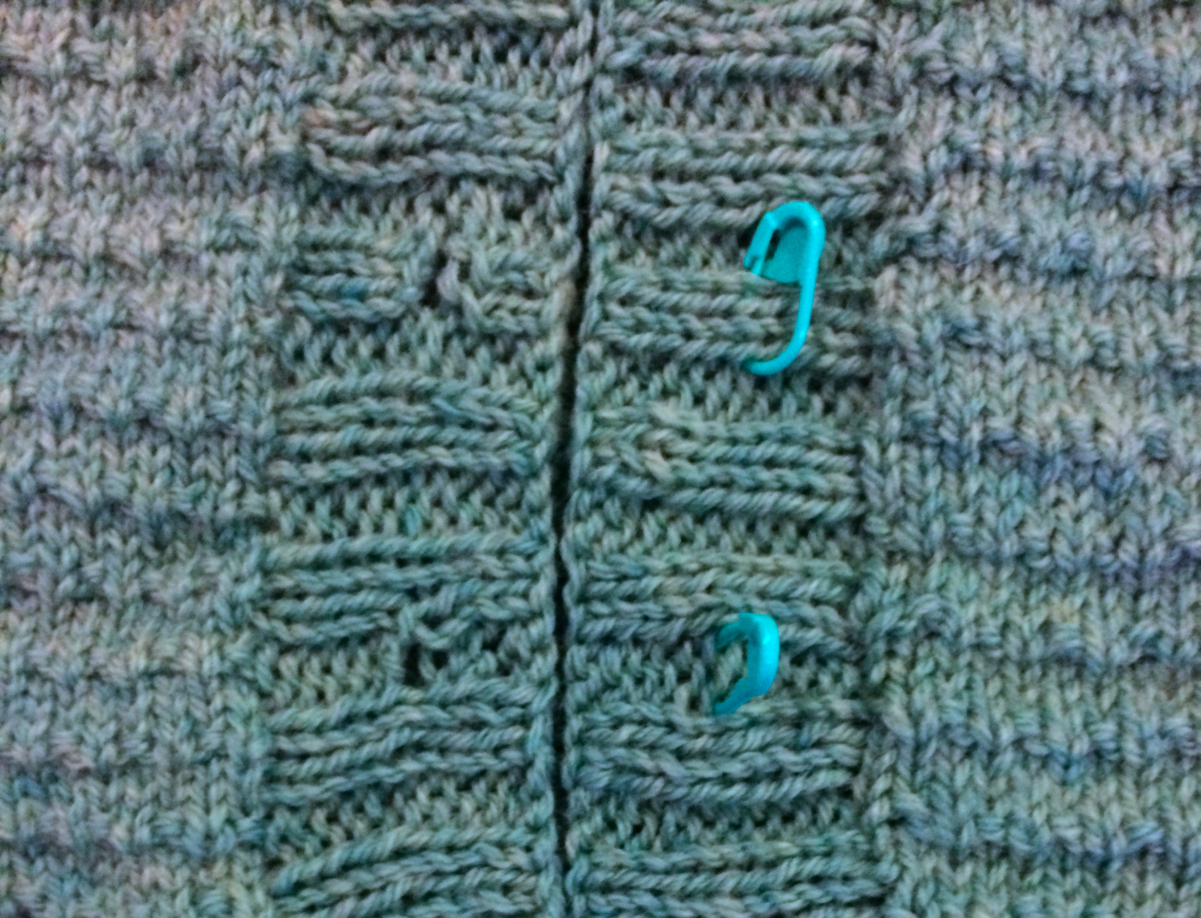 Stitch markers to mark button placement