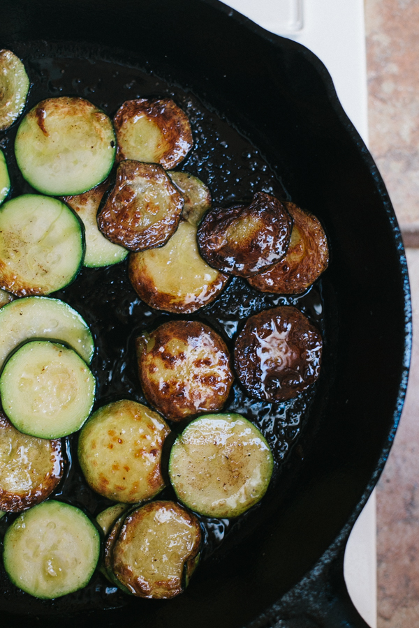 Pan fried zucchini