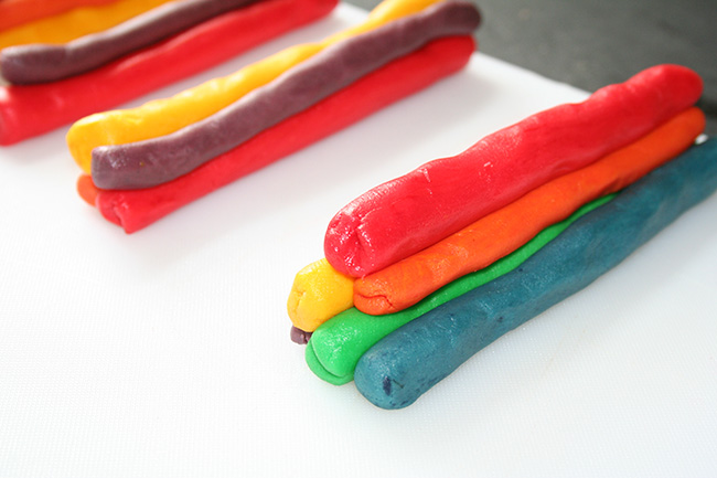 Rainbow logs of dough