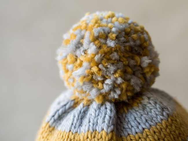 Yellow and Gray Pom Pom