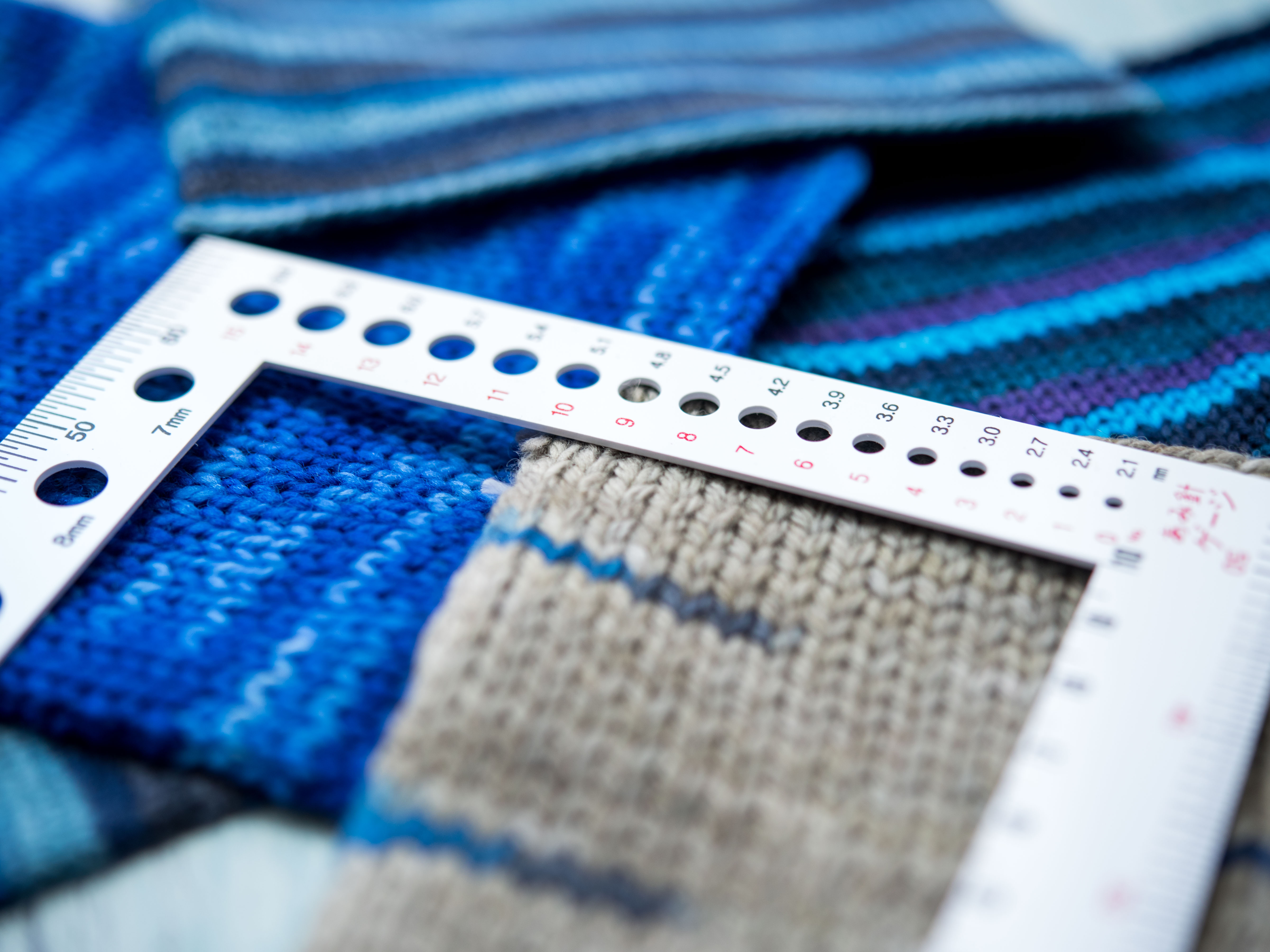 Knit Swatches and Gauge Ruler