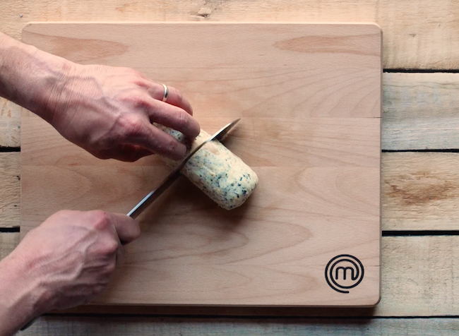 Homemade Compound Butter on Wooden Cutting Board