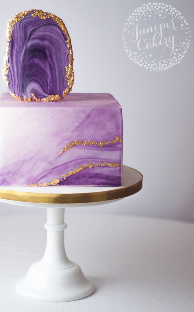 Learn how to create a beautiful agate cake 