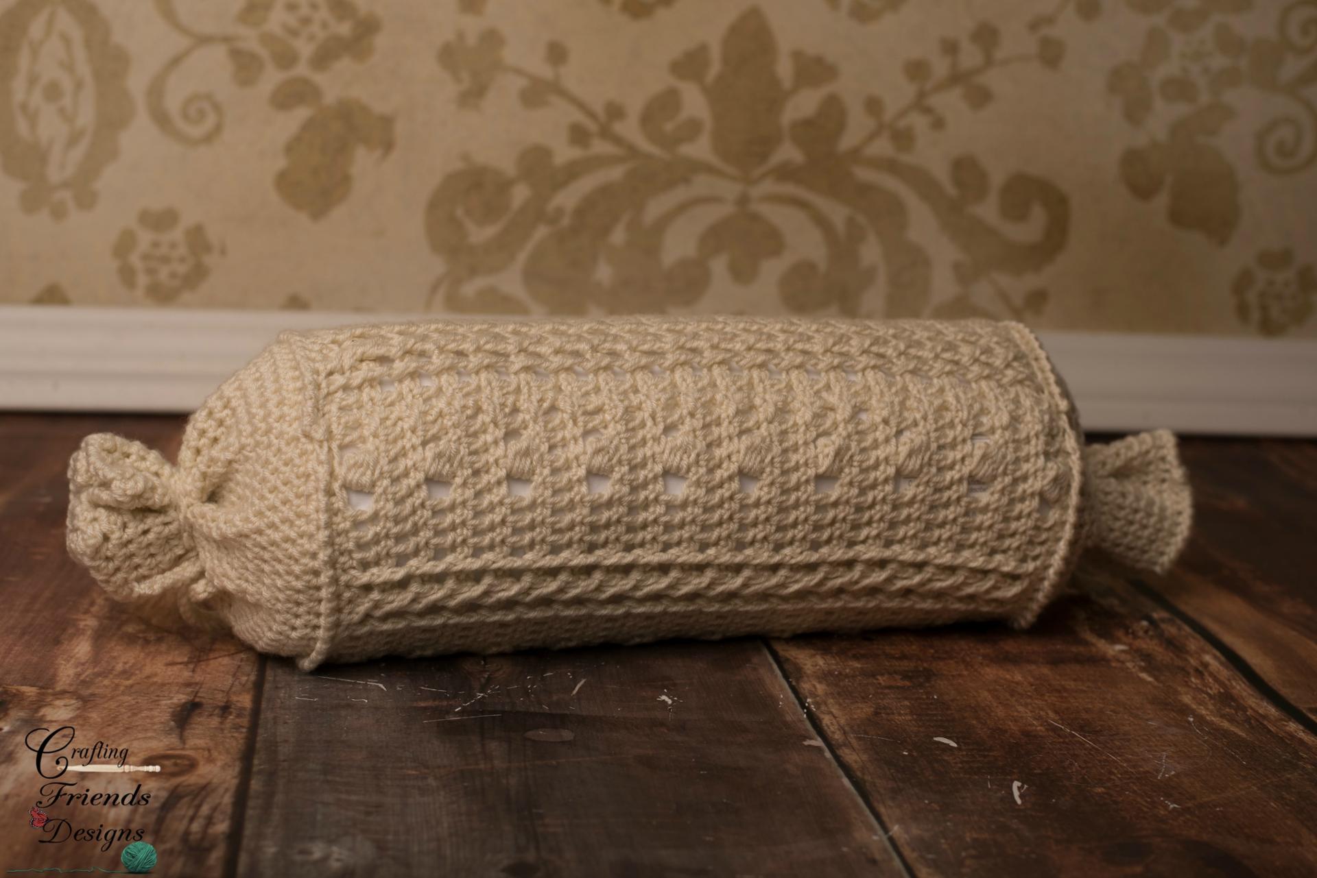 braided cable block bolster pillow