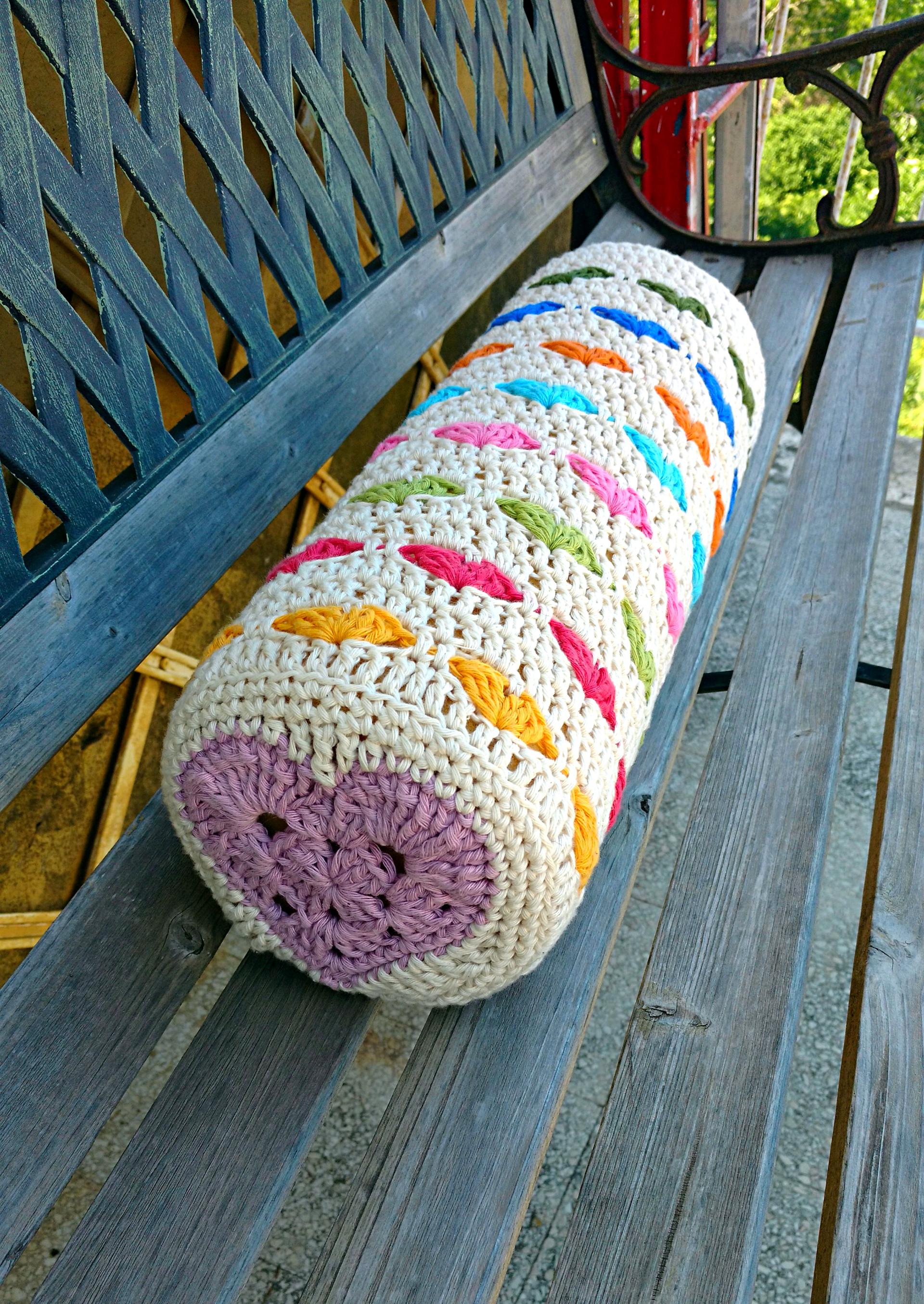 crochet heart bolster cushion pattern